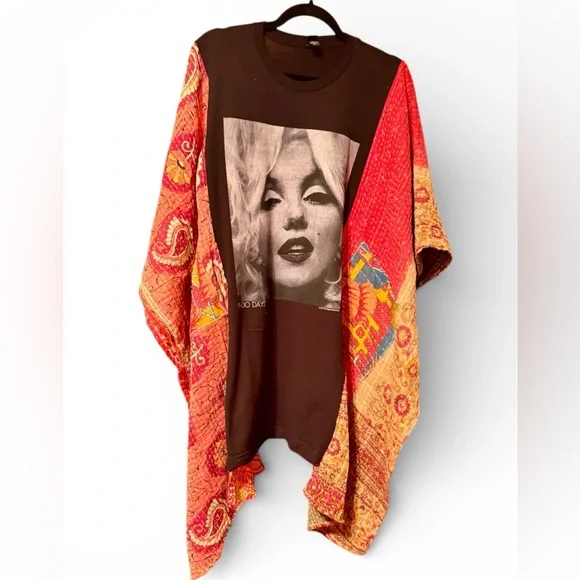 MARILYN MONROE One of a Kind Upcycled Artisan Top Oversized Granny D Originals - Picture 2 of 9
